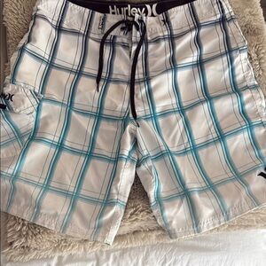Hurley Men's Blue Plaid Swim Shorts